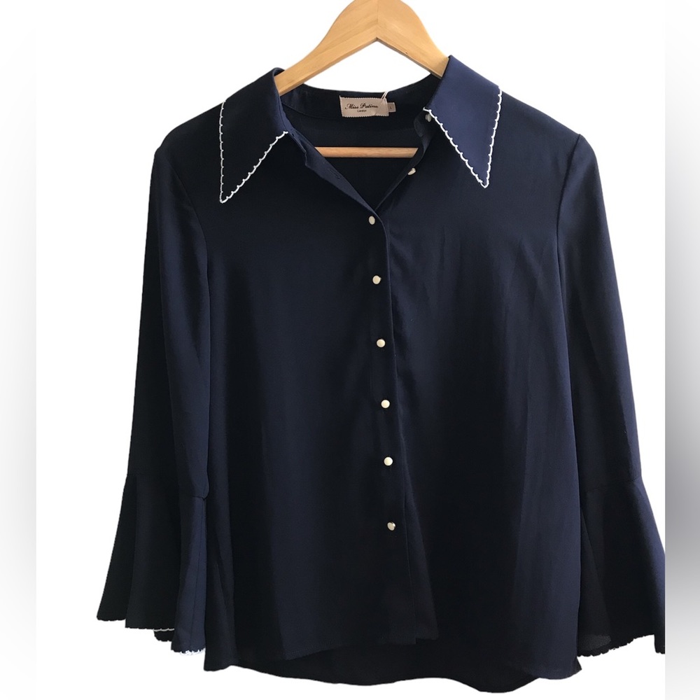 Miss Patina London Navy Blouse
